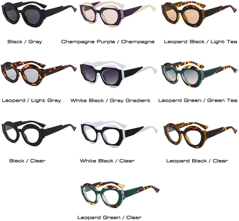 

Ретро-очки овальной формы с двойным цветом, модные женские очки с прозрачным градиентом, мужские панк-очки с леопардовым принтом GHVWYX, Purple Champagne