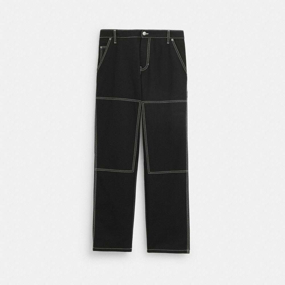 

Брюки Coach Relaxed Straight Fit Twill Carpenter Pants, черный