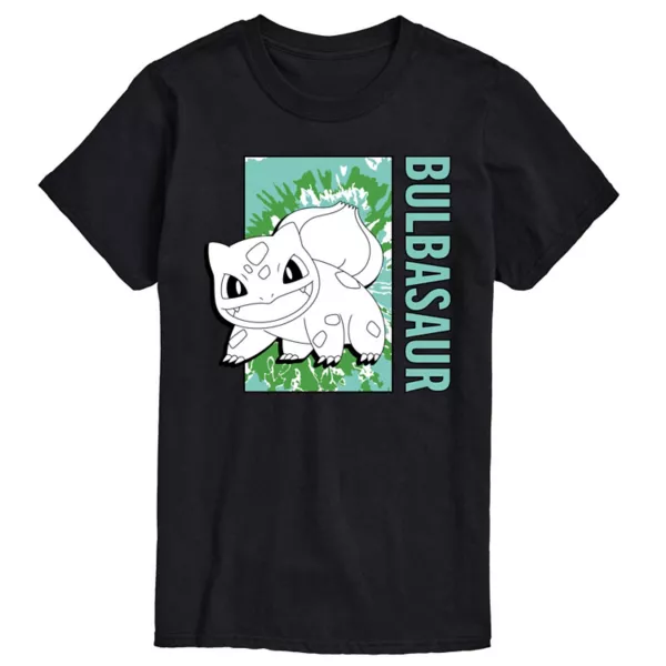 

Мужская футболка с тай-дай и покемоном Bulbasaur Licensed Character, черный