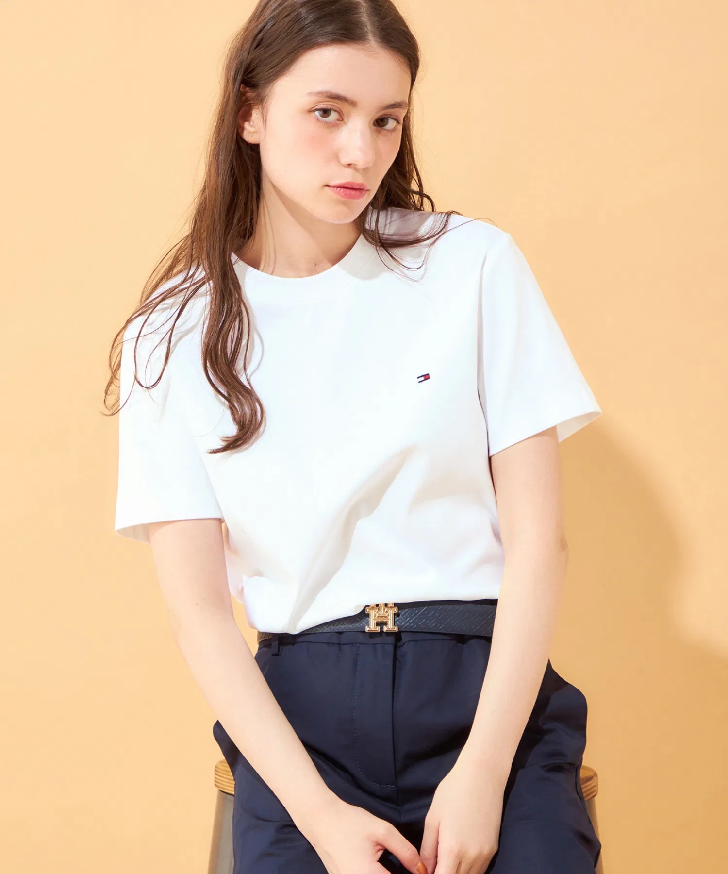 Унисекс футболка TOMMY HILFIGER из хлопка, с логотипом, белая