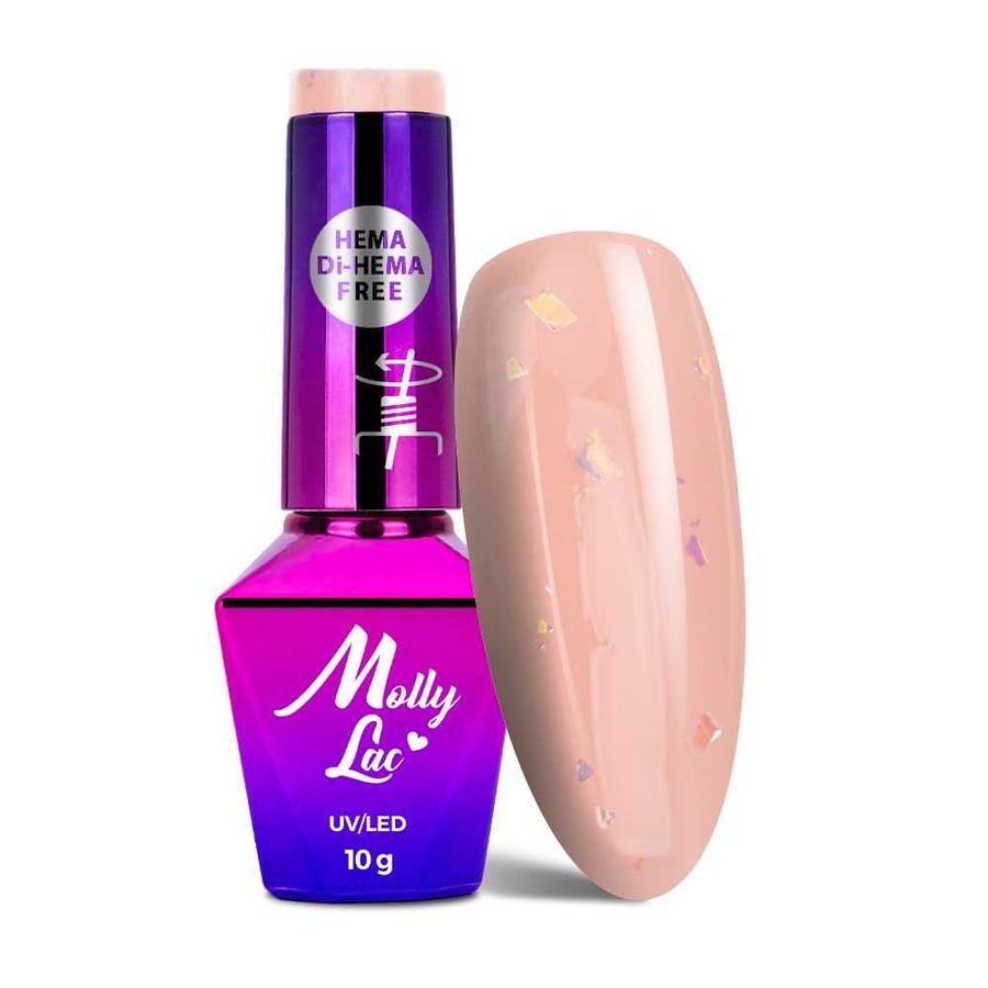 

MollyLac Sparkling French Little shine HEMA/Di-HEMA Free 10 г гибридный лак для ногтей № 700