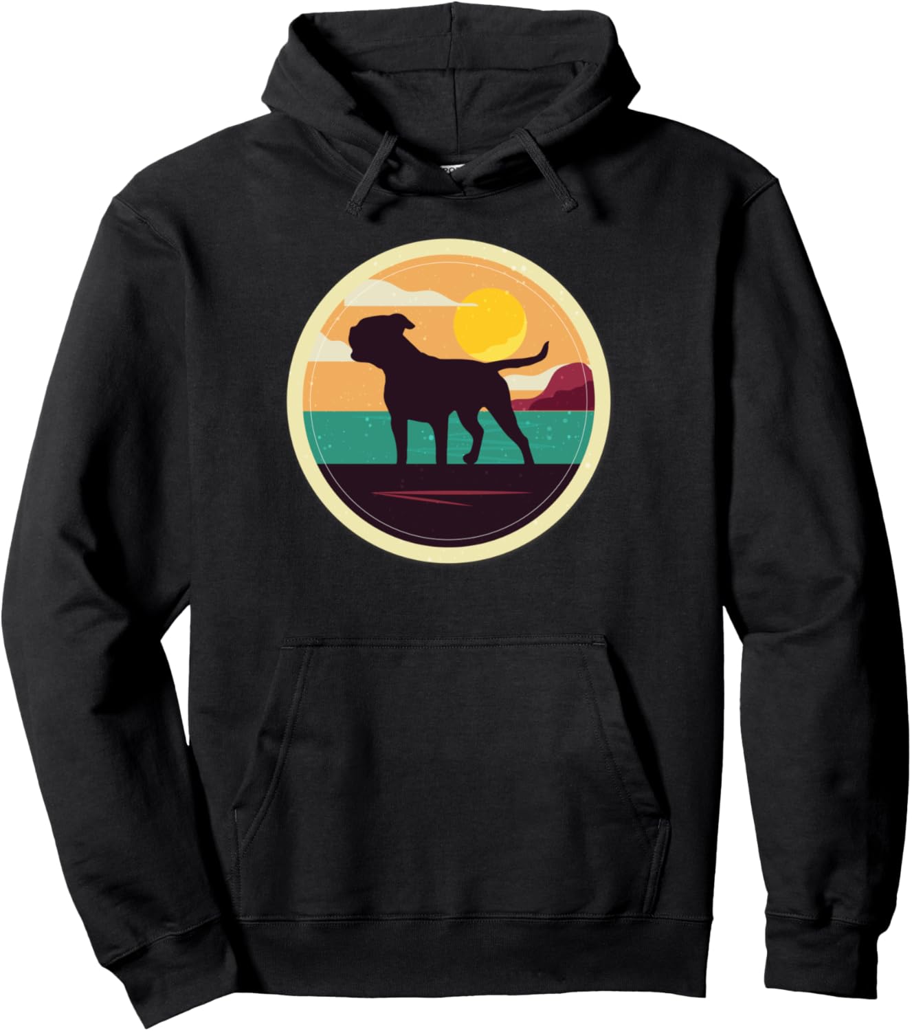 

Худи в стиле ретро с изображением американского бульдога 99 Gifts American Bulldog Shop, черный