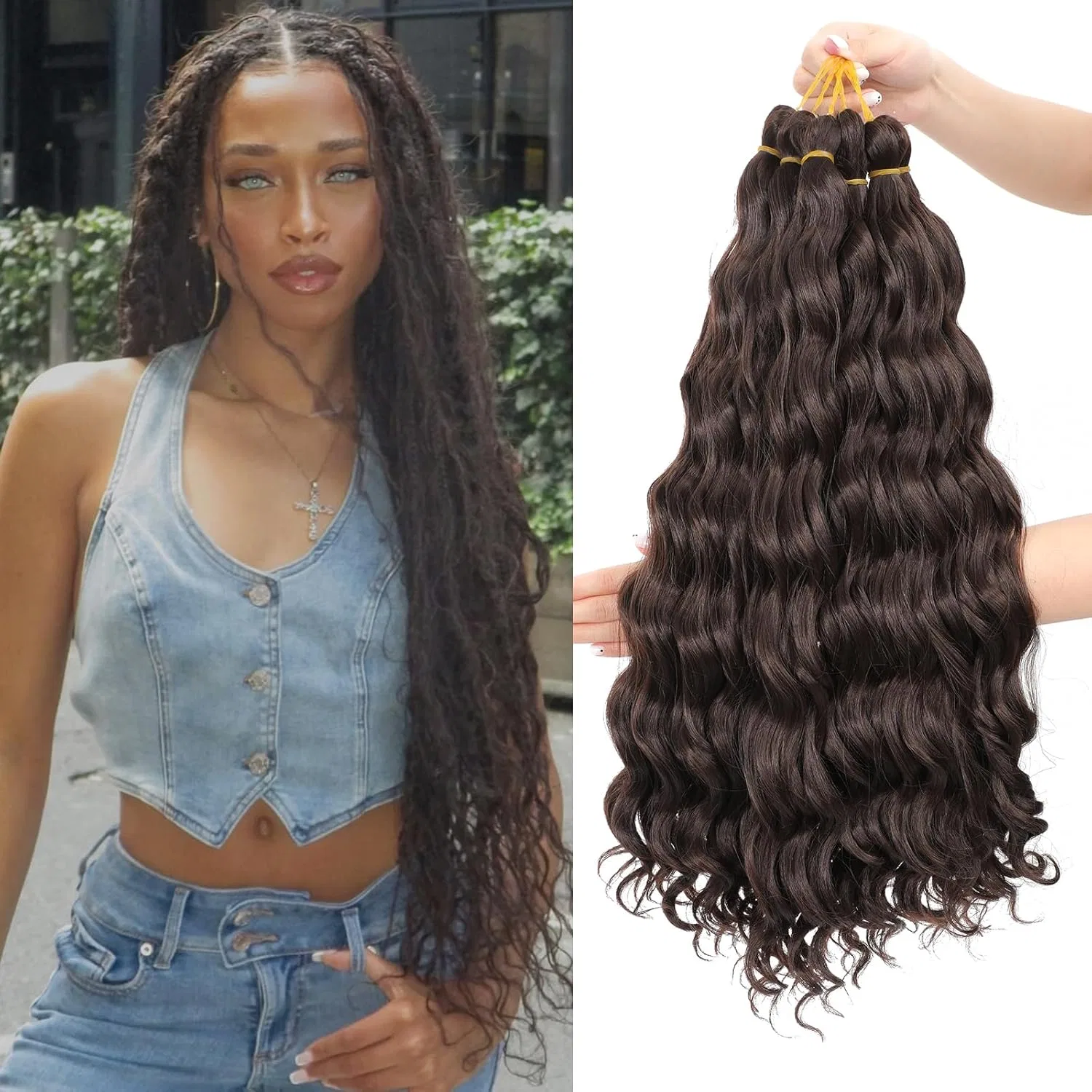 Синтетические волосы для афрокосичек Deep Wave Mletulips, 4#