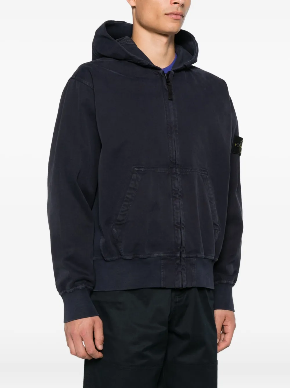Толстовка с капюшоном и карманами-кенгуру Stone Island, синий — фото 3