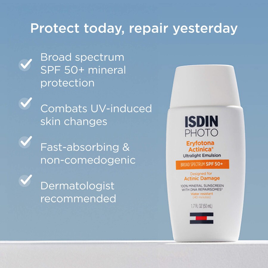 Ультралегкий минеральный солнцезащитный крем Eryfotona Actinica SPF 50+ ISDIN, 1.7 oz /50 ml — фото 2