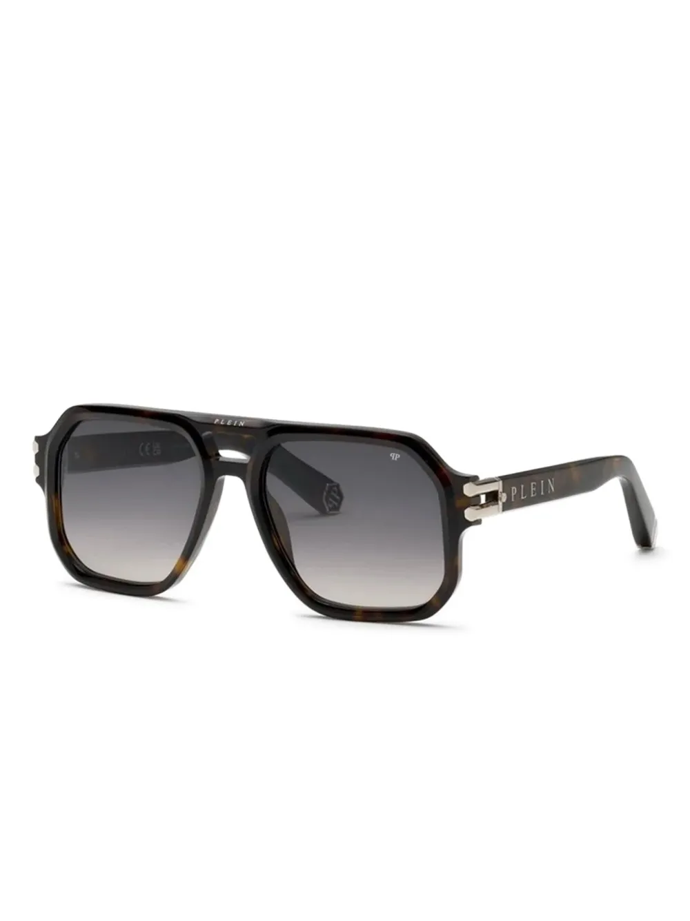 

Солнцезащитные очки с двойным мостом Philipp Plein Eyewear, коричневый
