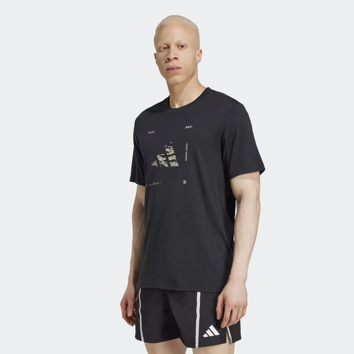 

Мужская футболка Climacool Training Camo с логотипом Adidas, чёрный