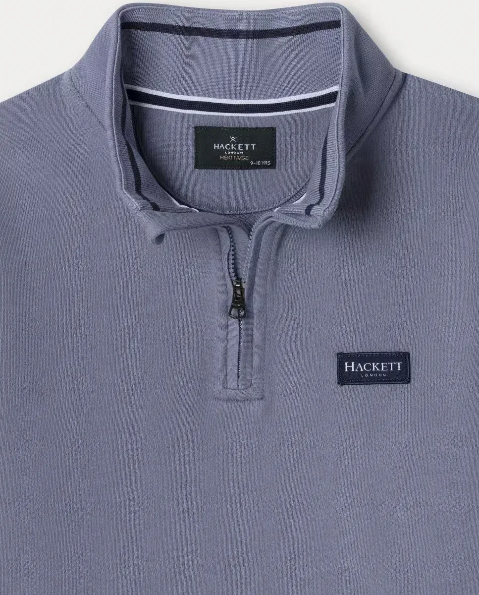 Детская толстовка с половинной молнией и значком Heritage Hackett, синий — фото 3