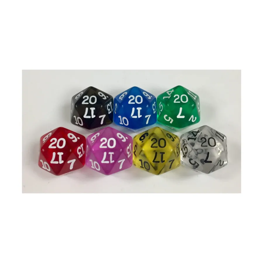 

d20 Набор разных цветов (10), Dice - Transparent (Koplow)