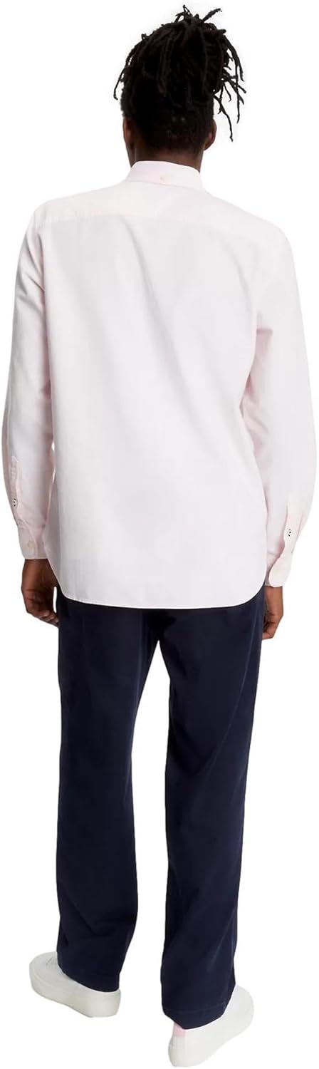Рубашка Tommy Hilfiger Signature Long Sleeve Casual Button Down, драгоценный розовый — фото 4