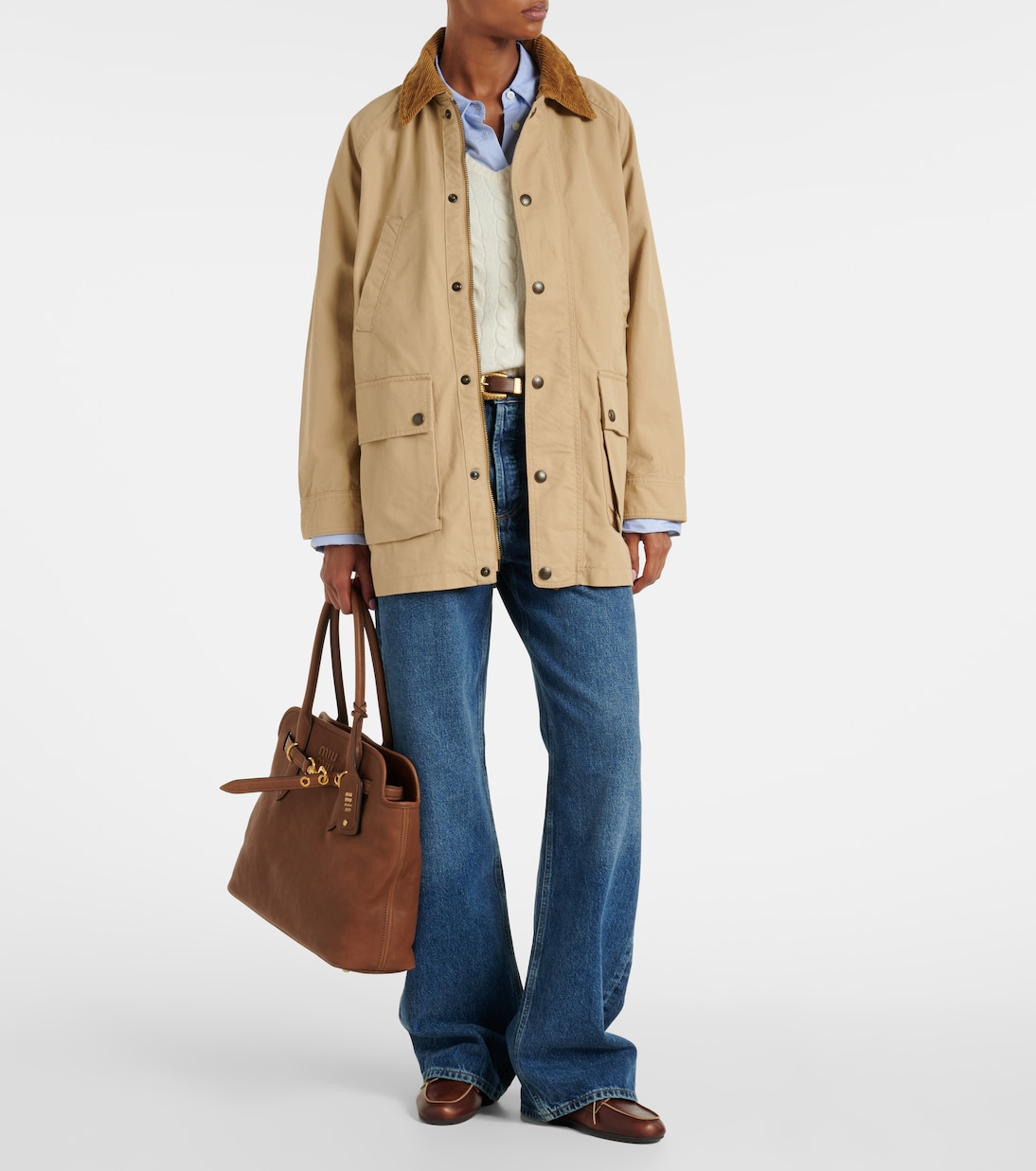 Хлопковая полевая куртка с отделкой из вельвета Polo Ralph Lauren, Vintage Khaki — фото 2