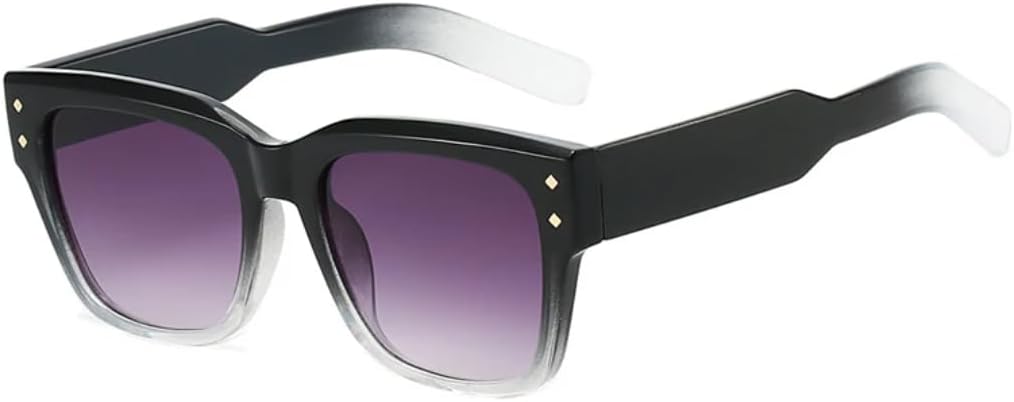 

Винтажные солнцезащитные очки с заклепками для мужчин, модные градиентные очки UV400 для женщин, очки для активного отдыха с леопардовым принтом UUPTTPL, Black Gray Gradient