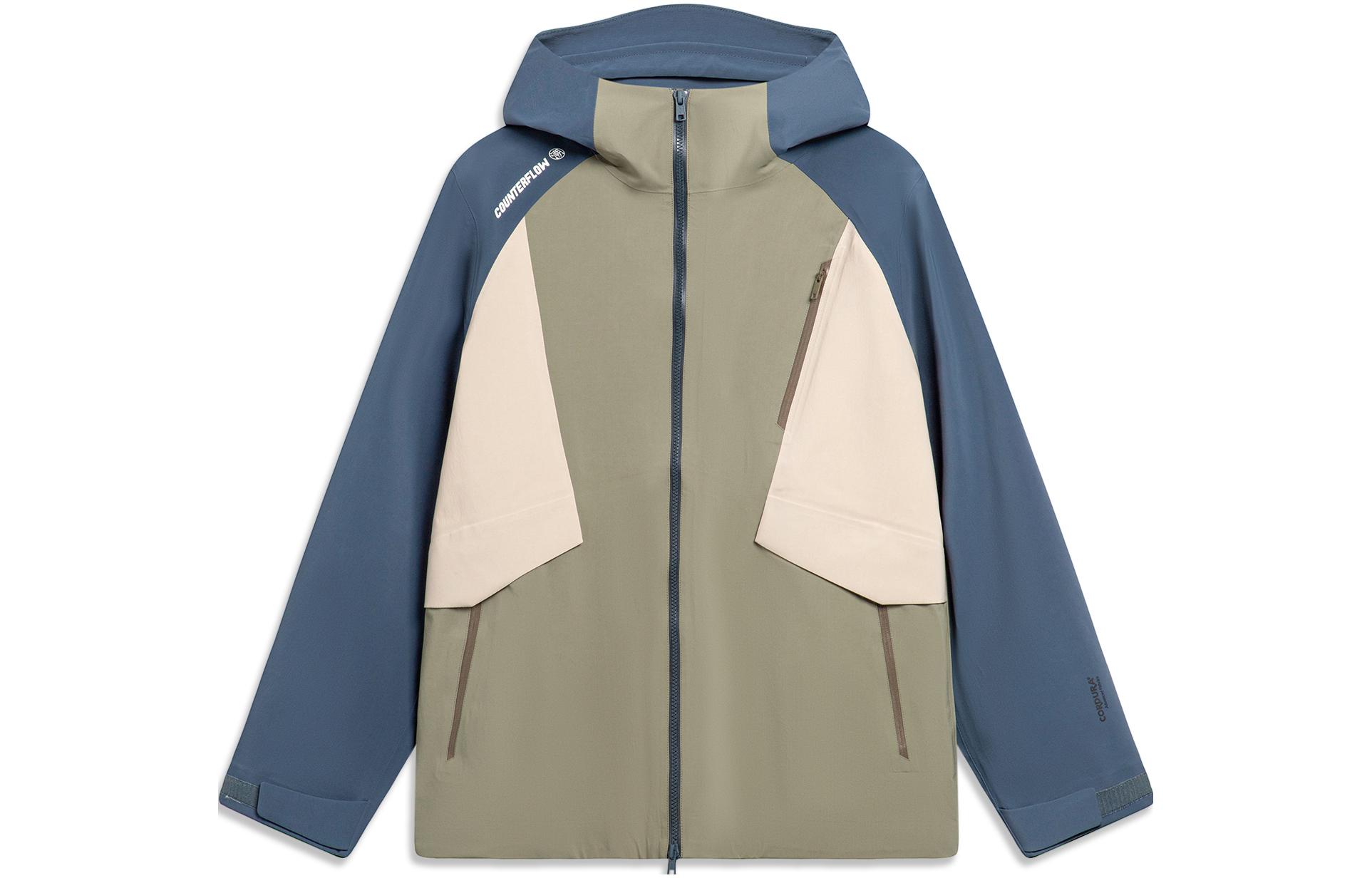 

LINING Ветровка с капюшоном унисекс грязного оливкового цвета ветронепроницаемая влагоотталкивающая и дождезащитная, Murky Olive Green