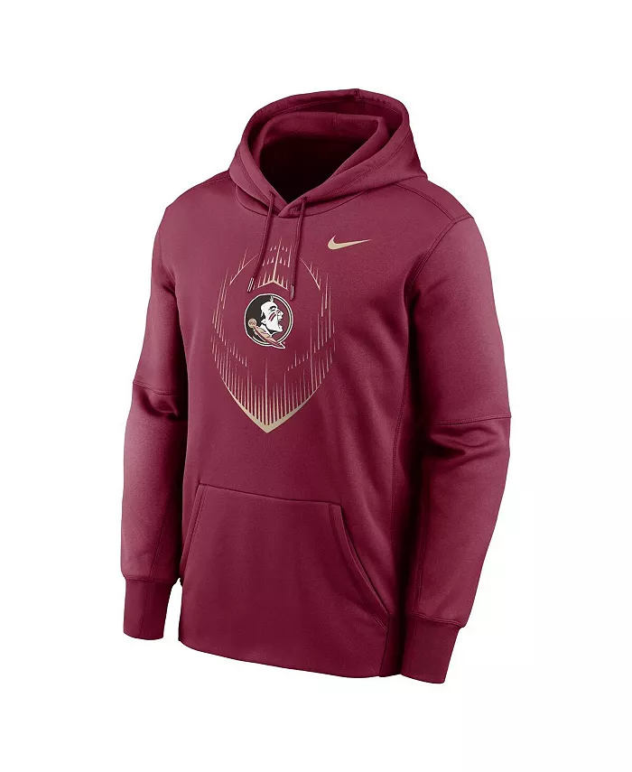 Мужская флисовая толстовка с капюшоном Garnet Florida State Seminoles Football Icon Performance Nike — фото 2