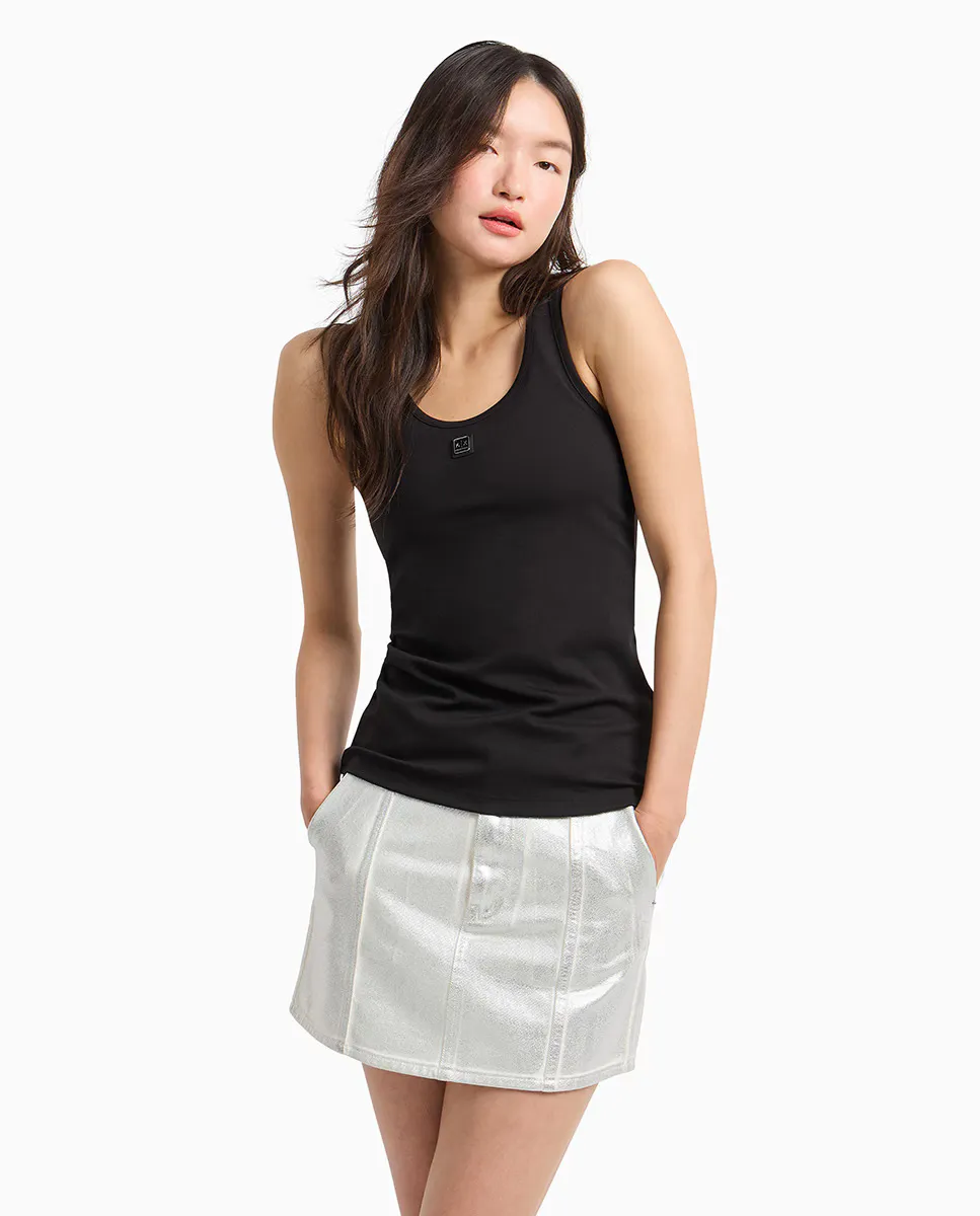 

Женский облегающий топ с логотипом Armani Exchange, черный