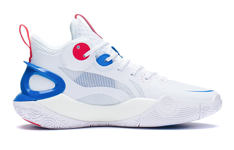 Баскетбольные кроссовки Sonic 10 Youth Edition для детей GS Mid-top белые/синие/красные Lining — фото 2
