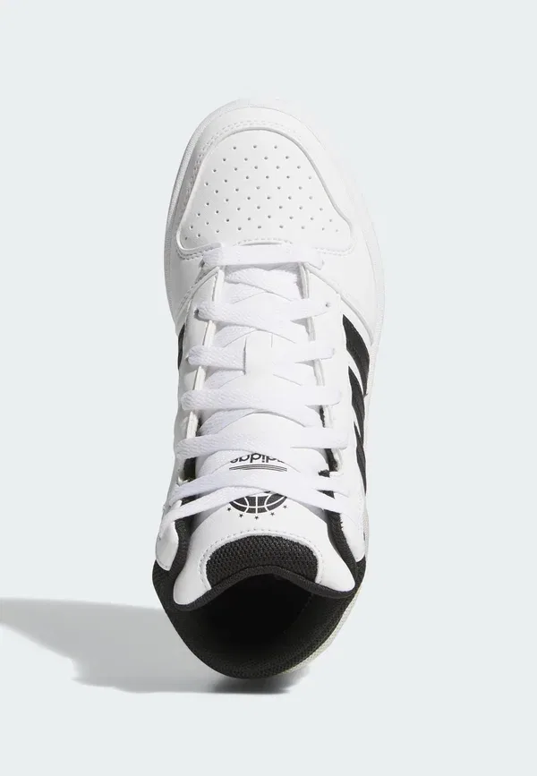 Кроссовки высокие Adidas Sportswear Hoops Mid Classic, облачно-белый, основной черный, орбитально-серый — фото 3