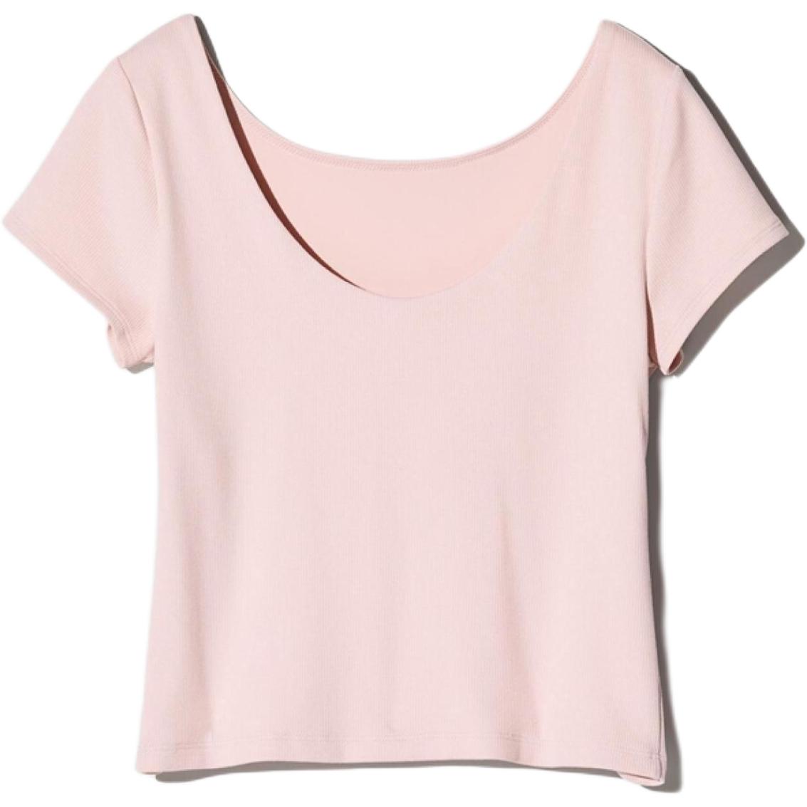 

UNIQLO Футболка женская пастельно-розовая