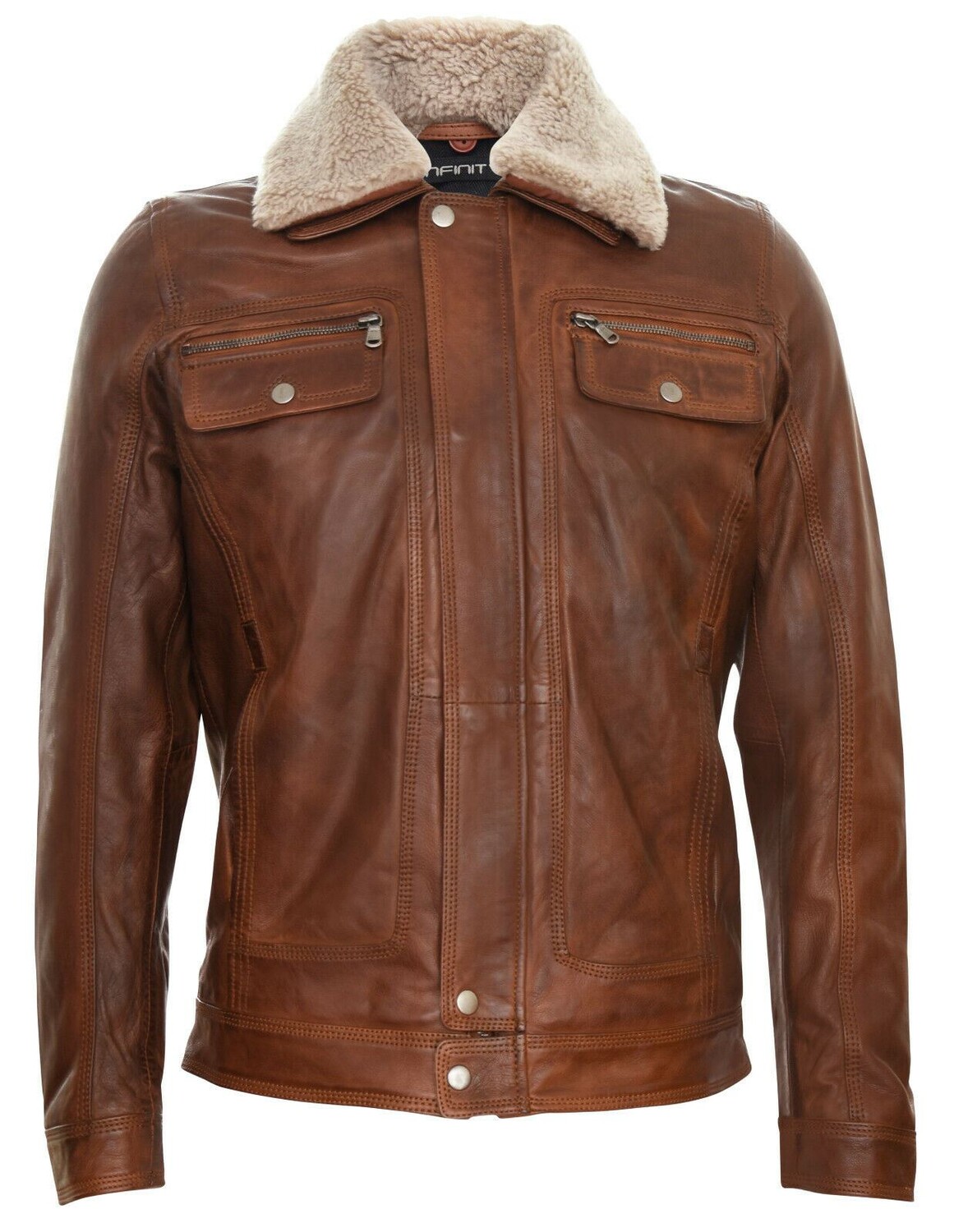 

Кожаная куртка-рубашка trucker galway Infinity Leather, коричневый