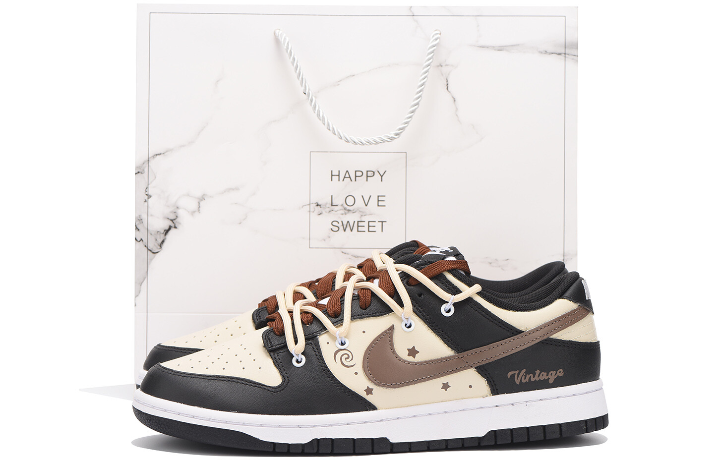 

Кроссовки Nike Dunk Skateboarding Shoes Men Low-top Black, цвет Tan