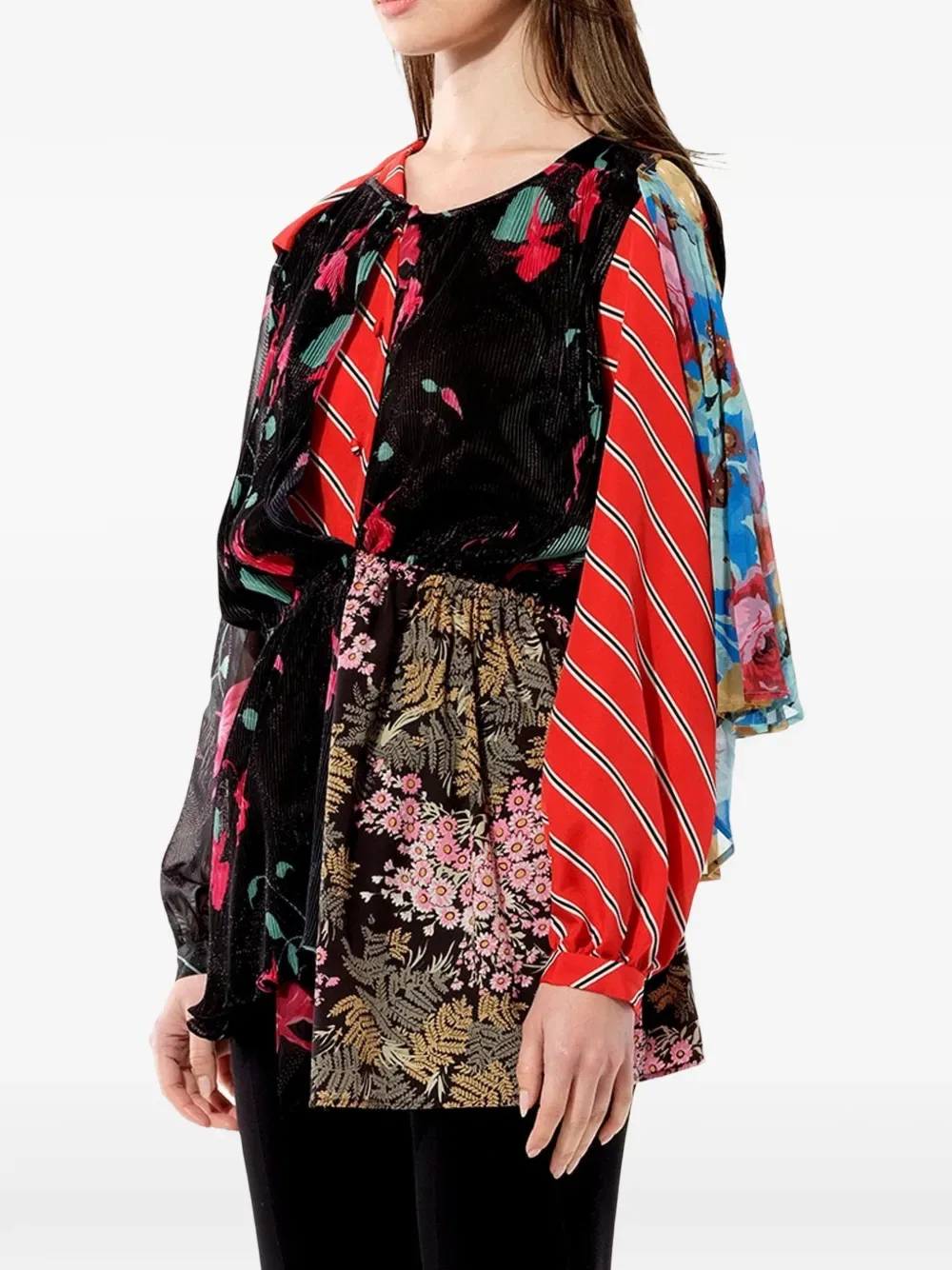 Топ в стиле калейдоскопа из лоскутков Balenciaga, черный — фото 3