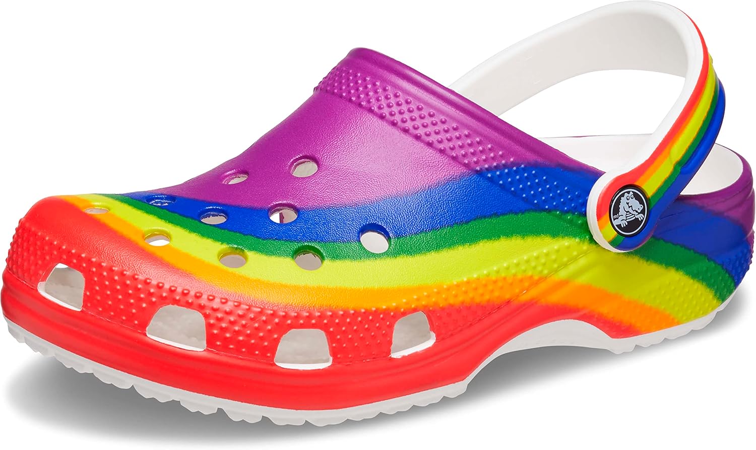 

Унисекс сабо Crocs Classic с радужным окрашиванием, Rainbow/Rainbow Strap