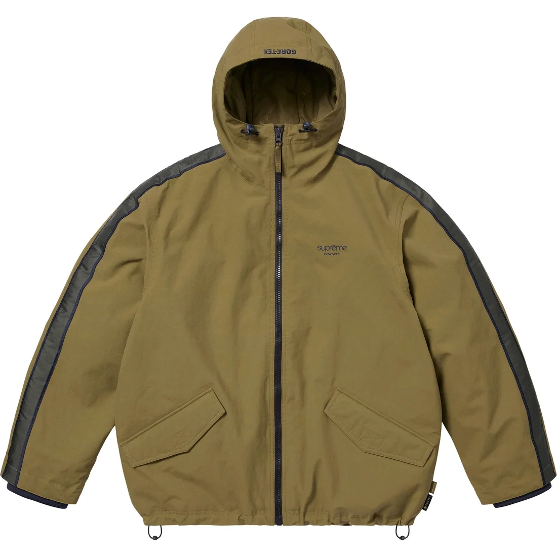 

Supreme Куртка с капюшоном в полоску GORE TEX, Olive/Olive