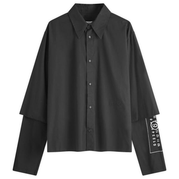 

Рубашка с двойными рукавами Mm6 Maison Margiela, черный