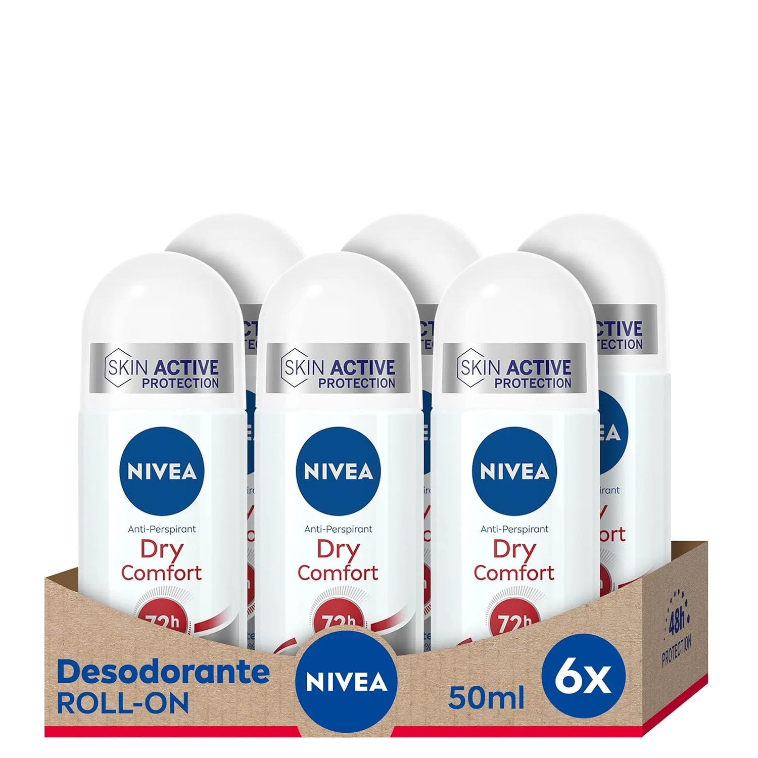 Женский дезодорант-антиперспирант NIVEA Dry Comfort Roll-on, 6 x 50 мл Nivea