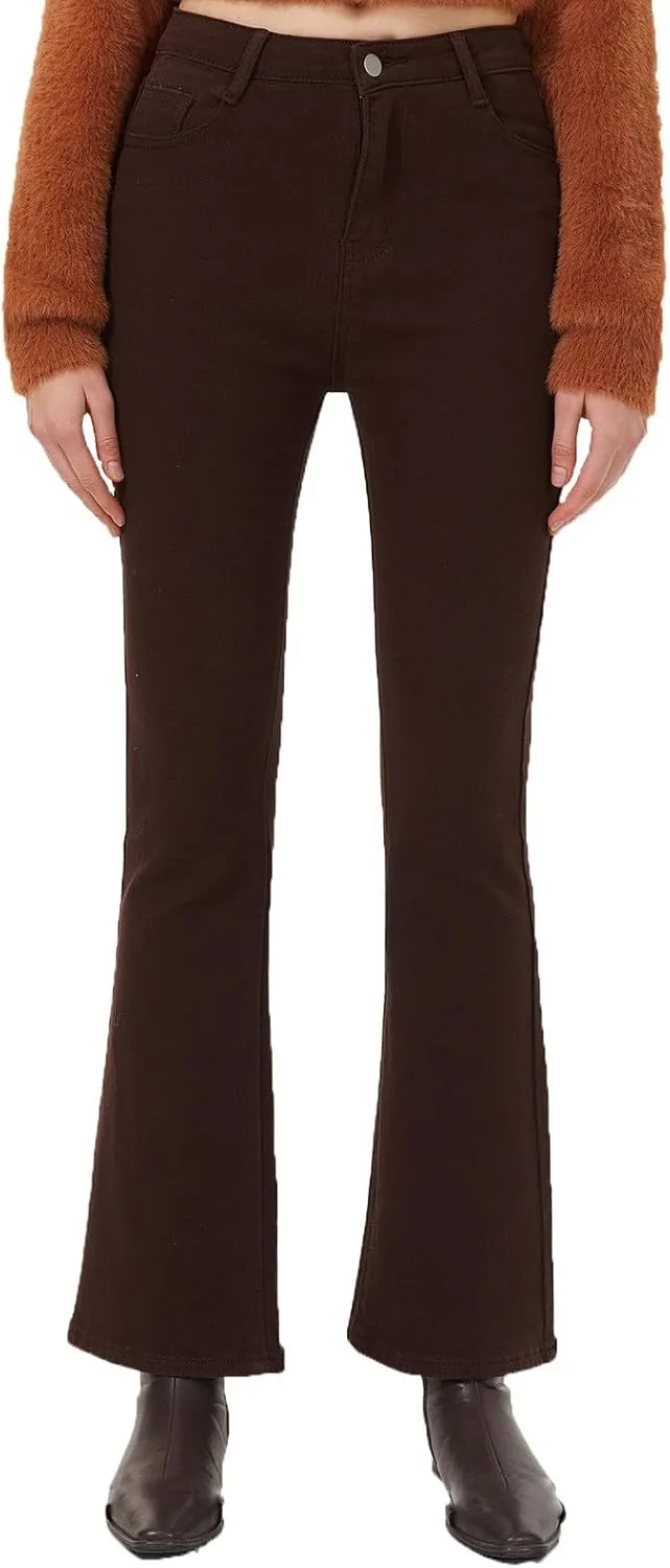 

Джинсы Flare для женщин, высокие, с растяжкой, буткат