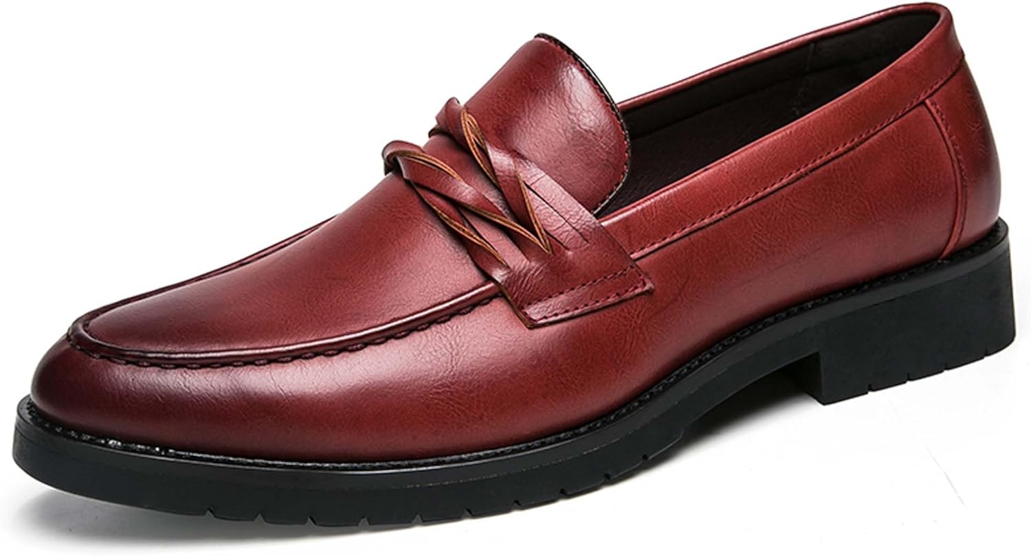 

Мужские повседневные лоферы на удобной подошве, модные туфли с круглым носком, подходящие для офиса, деловых встреч, работы и прогулок на улице Generic, бордовый