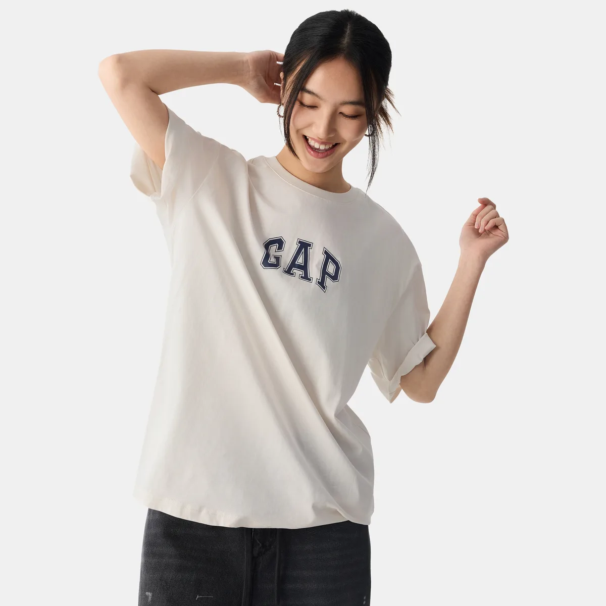 Футболка Unisex Crew Neck Moderate GAP, светло-серый — фото 4
