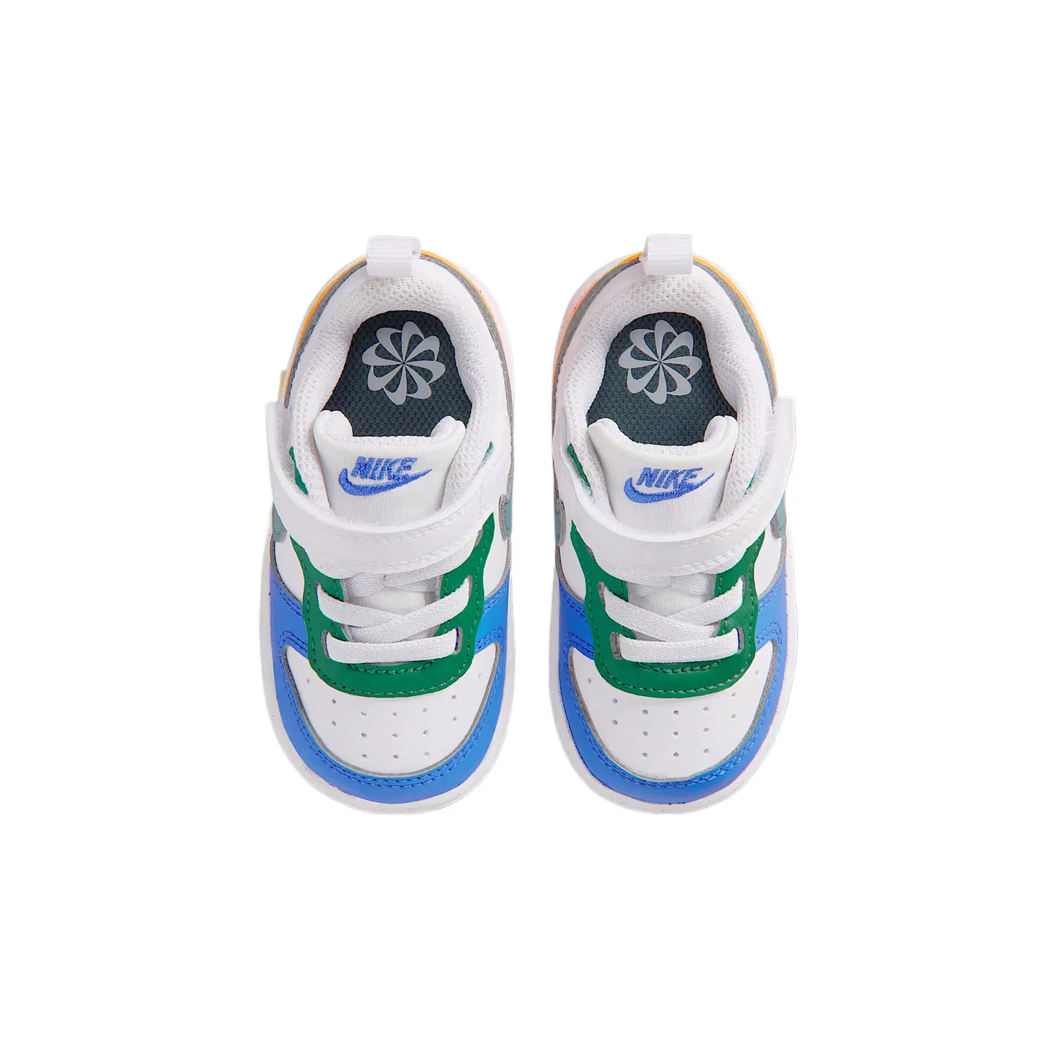 Кроссовки Court Borough Low top для малышей Nike, White/Peacock Green/Crystal Blue/Mineral Sintered Stones Blue — фото 4