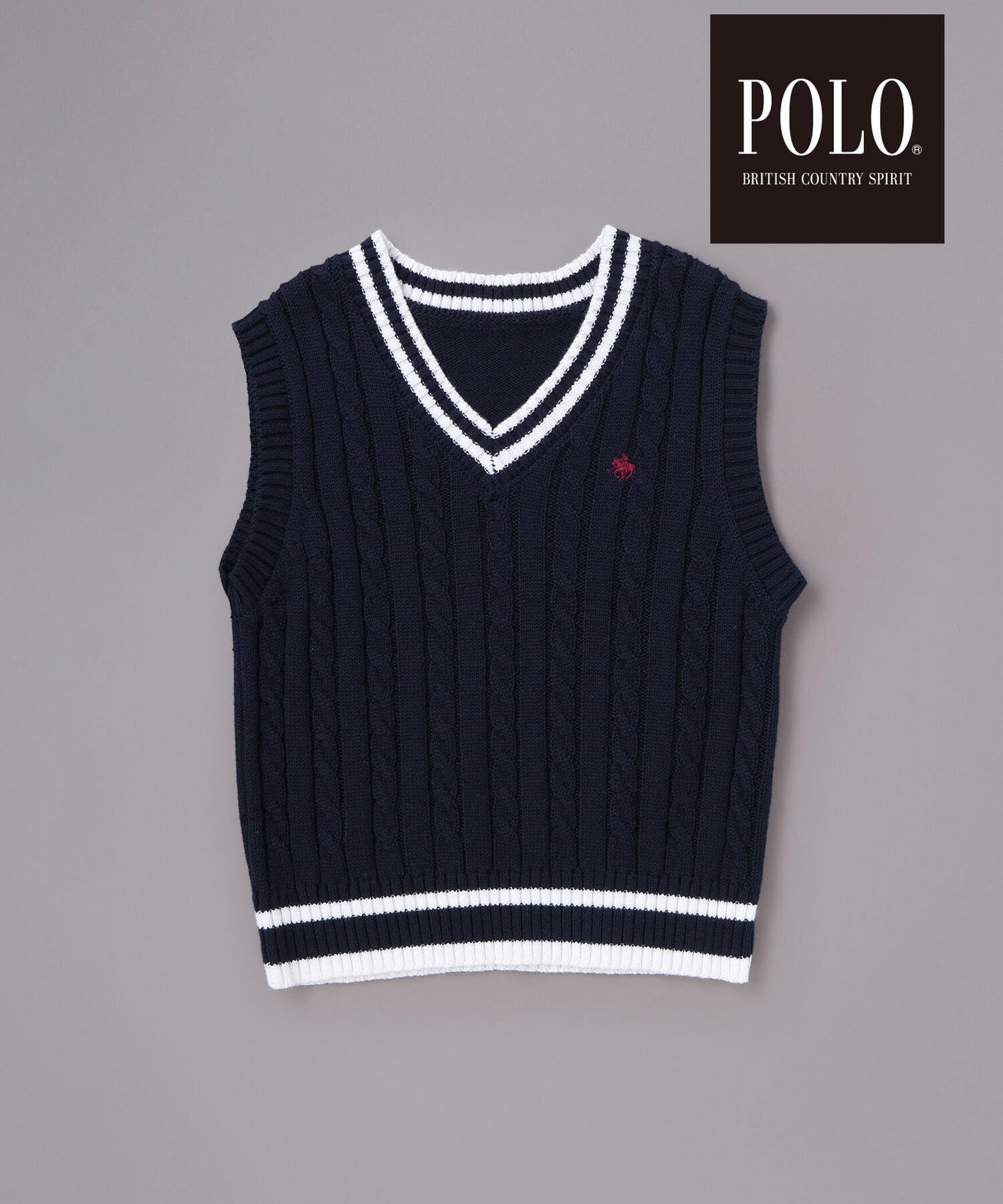 Вязаный жилет-кардиган POLO BCS*SLAP SLIP Collaboration (90-130 см), Navy