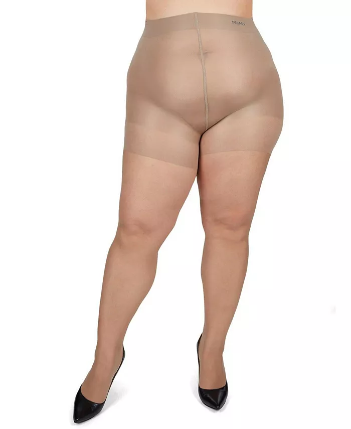

Колготки большого размера Curvy Sheer с шелковистым верхом MM-2240 MeMoi, коричневый/бежевый