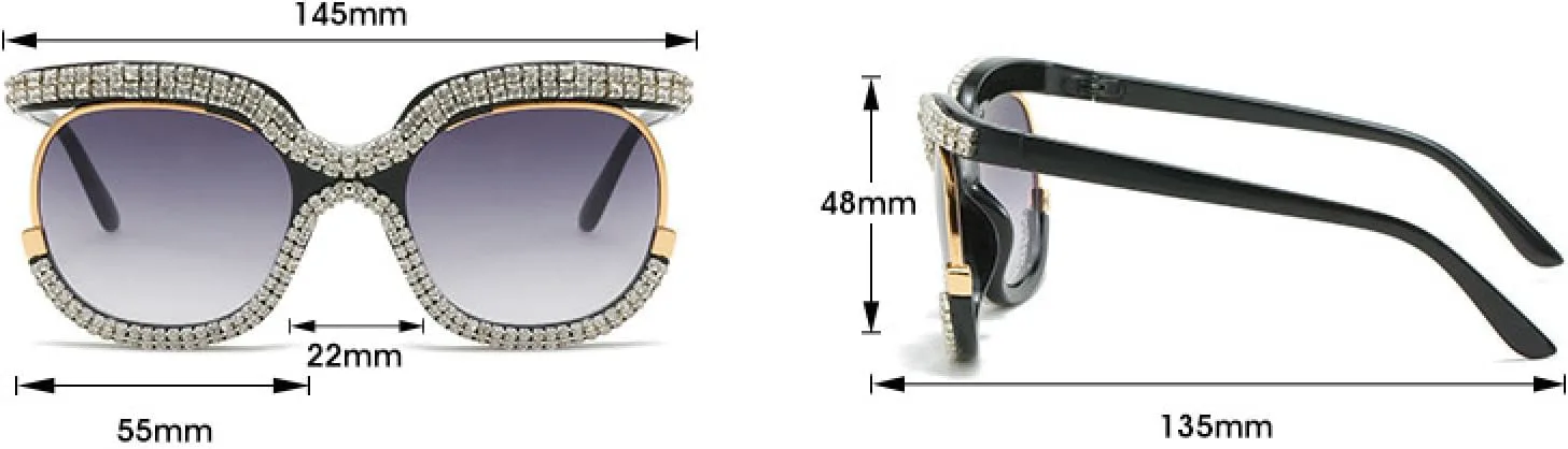 

Женские модные солнцезащитные очки со стразами, крупная оправа, бриллианты, кристаллы, большие линзы с защитой от УФ-излучения UV400 VVTWSSW, Orangebluered