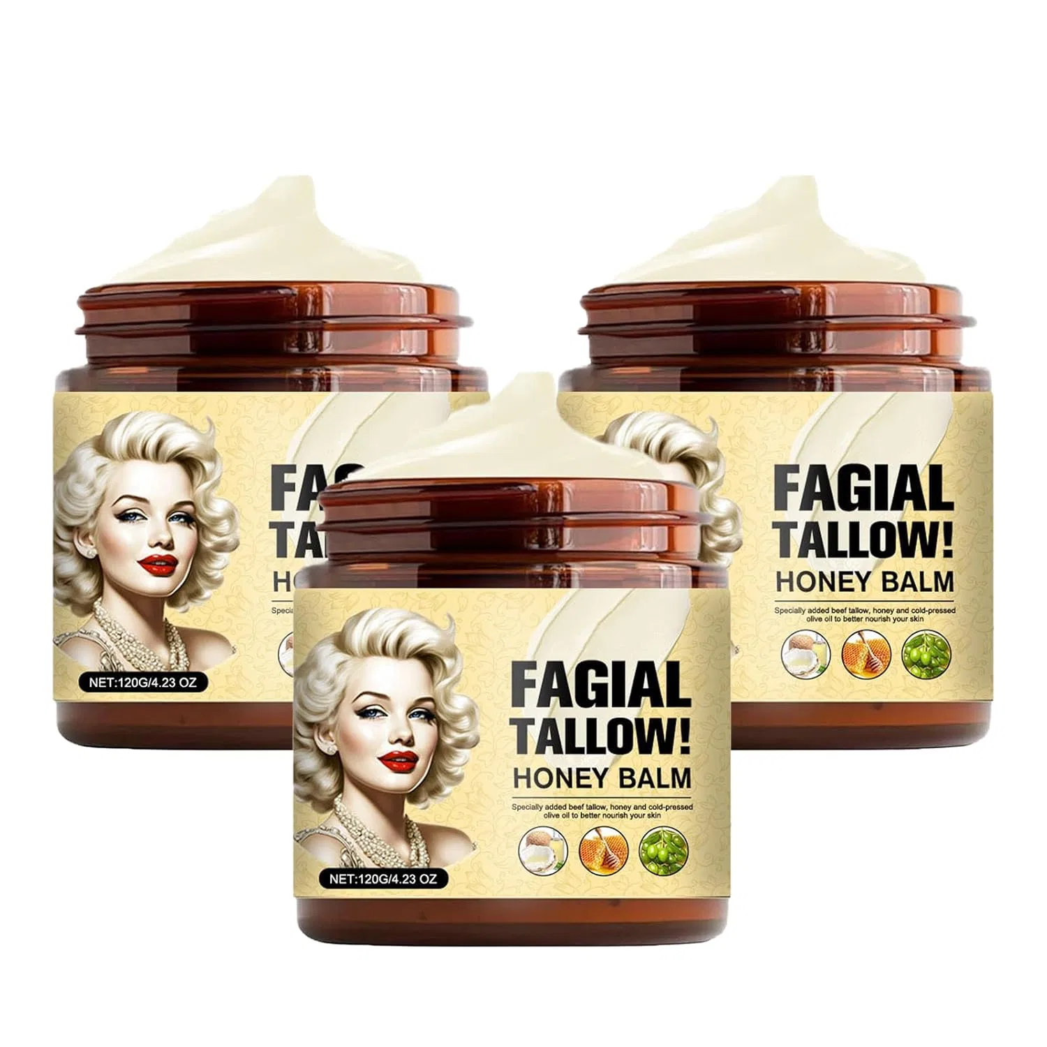 Крем для тела, Honey, 3 шт Generisch