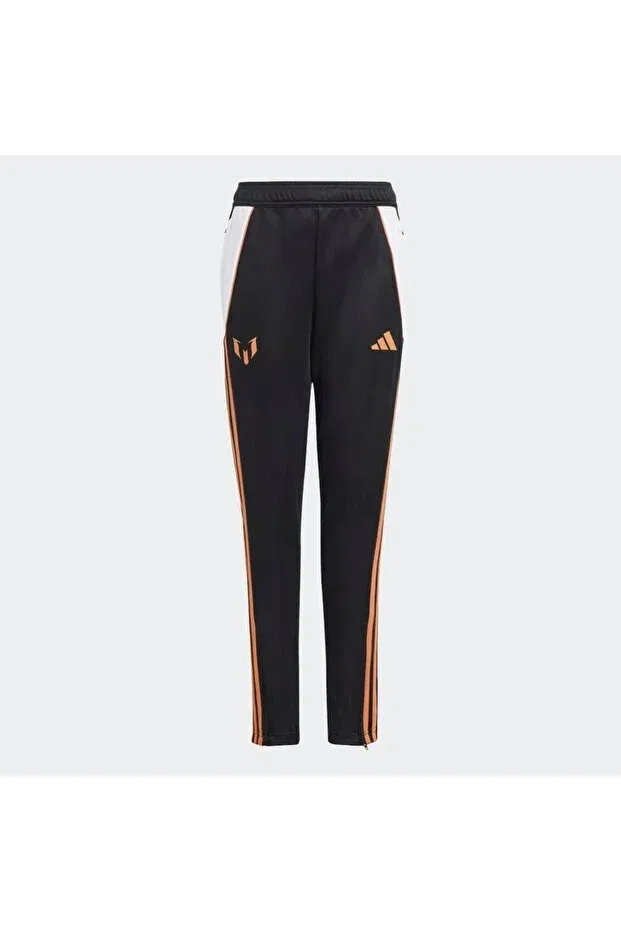 Детские спортивные штаны для девочек с зауженным кроем Messi kids training sweatpants Adidas, Black — фото 2