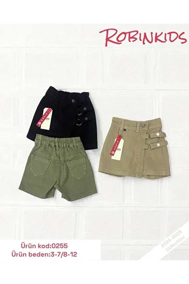 Детская юбка-шорты для девочек джинсовая Robin Kids, Khaki