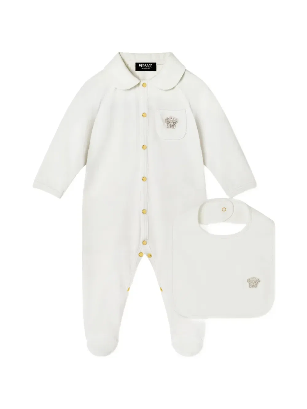 Комплект для сна из хлопкового джерси Versace Kids, белый
