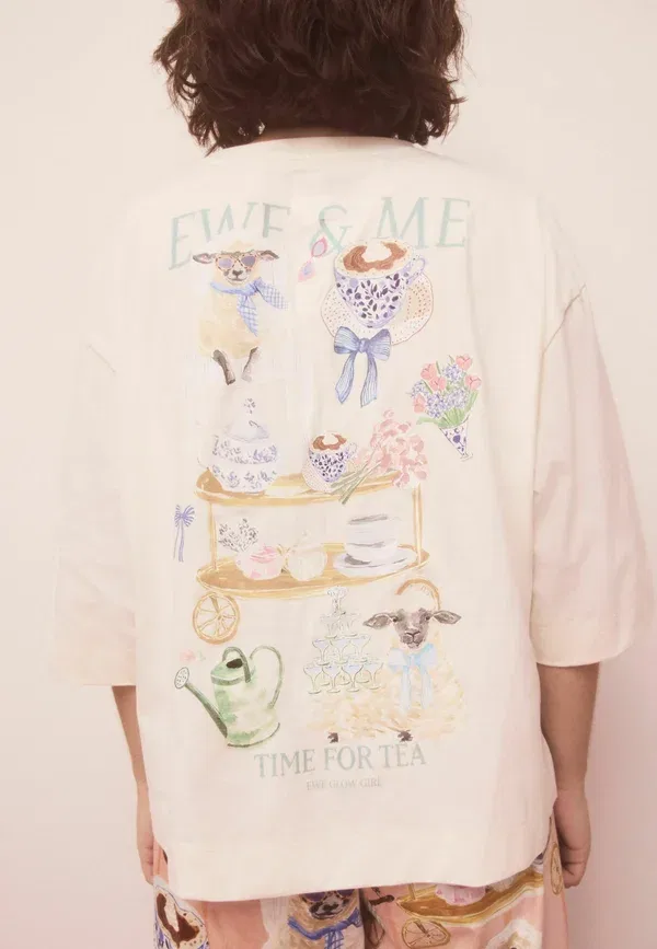 Пижамный комплект, 100% хлопок, Tall fit - short sleeve pyjamas set, Next, Peach Pink Sheep, розовый