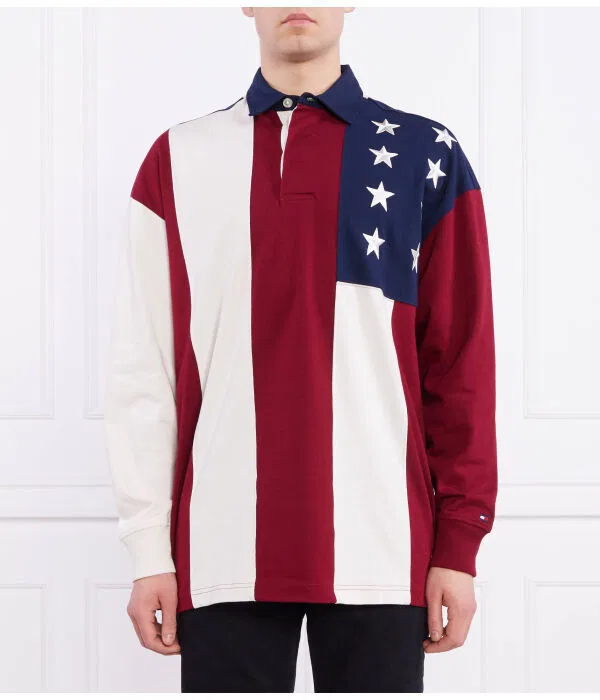 Мужское поло с длинным рукавом Tommy Hilfiger, Bordeaux
