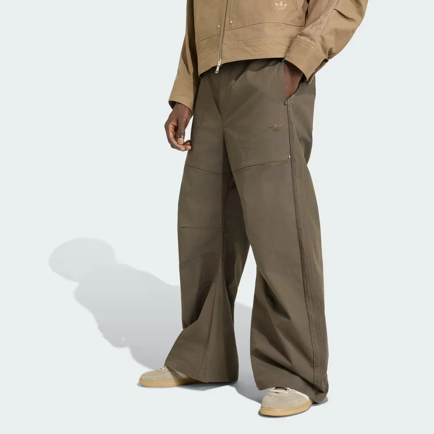 Мужские брюки свободного кроя Premium Essentials Wide Pants Adidas Originals, темно-оливковый