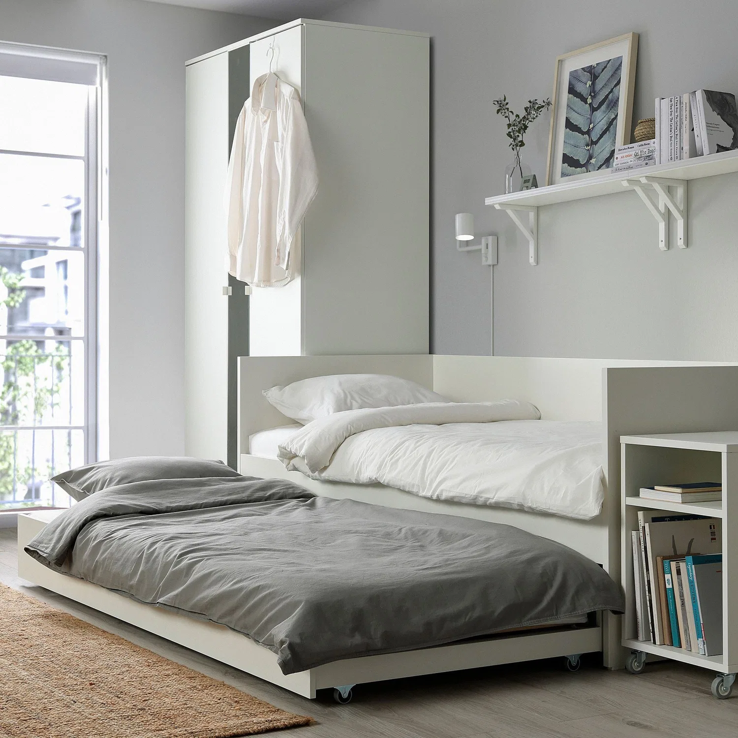 IKEA Vihals Выдвижная кровать под кровать, белая, 80x200 см — фото 4