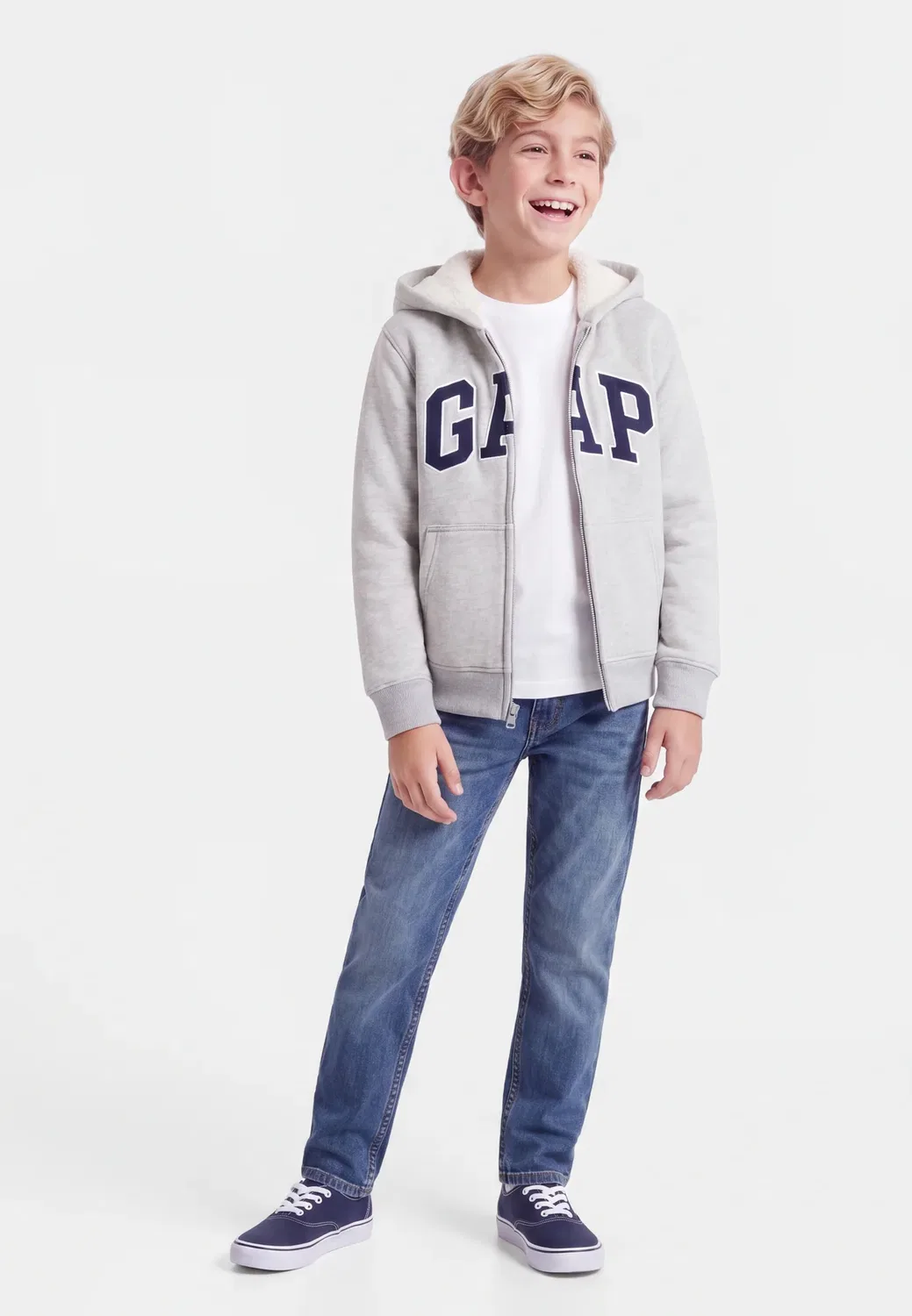 Уютная толстовка на молнии с логотипом Gap, Light Garay