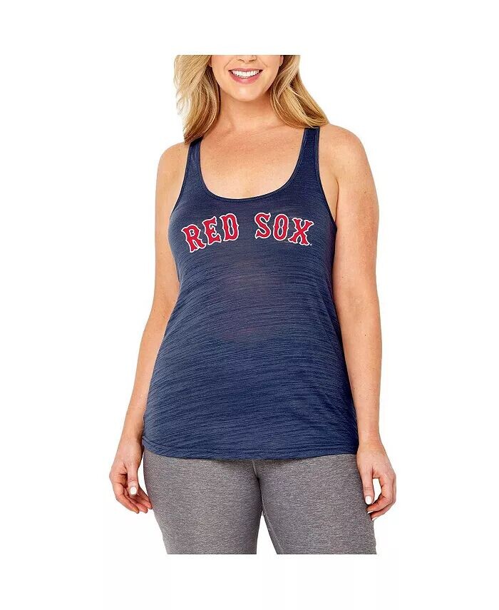

Женская темно-синяя майка Boston Red Sox больших размеров с открытой спиной-борцовкой Soft As A Grape