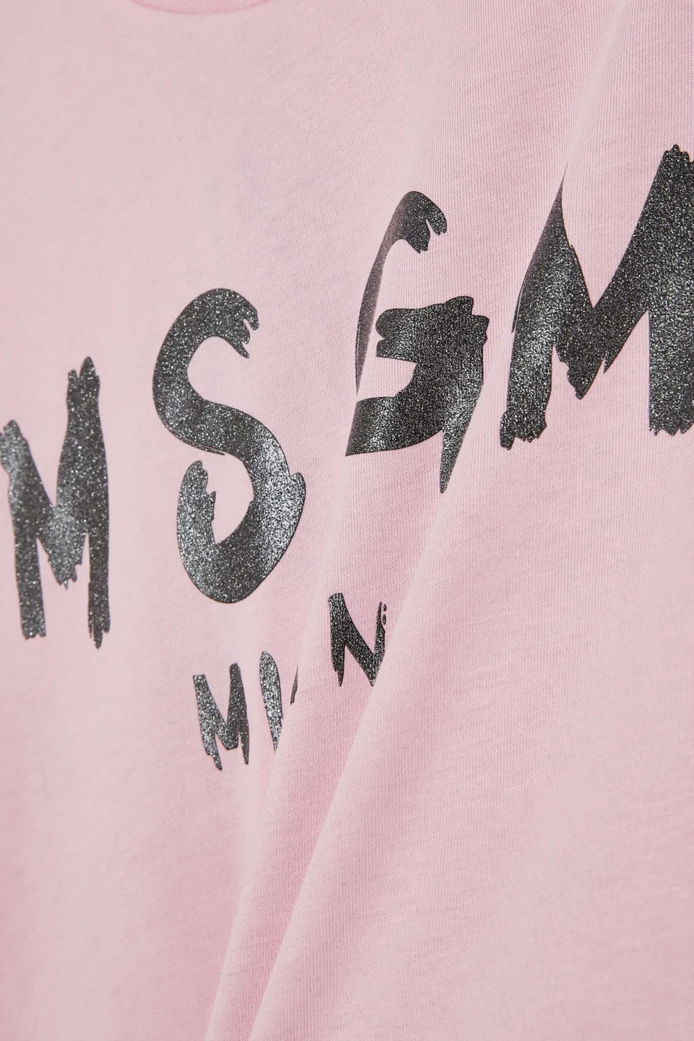 Футболка с логотипом хлопковая MSGM, розовый — фото 2