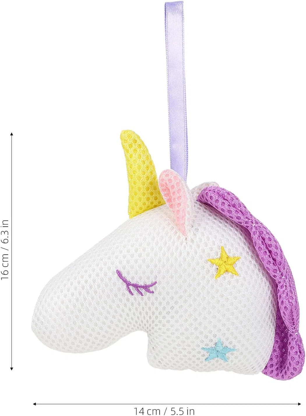 Мочалка для душа Einhorn, из сетки, 16x14x5 см, Белый Generisch — фото 2