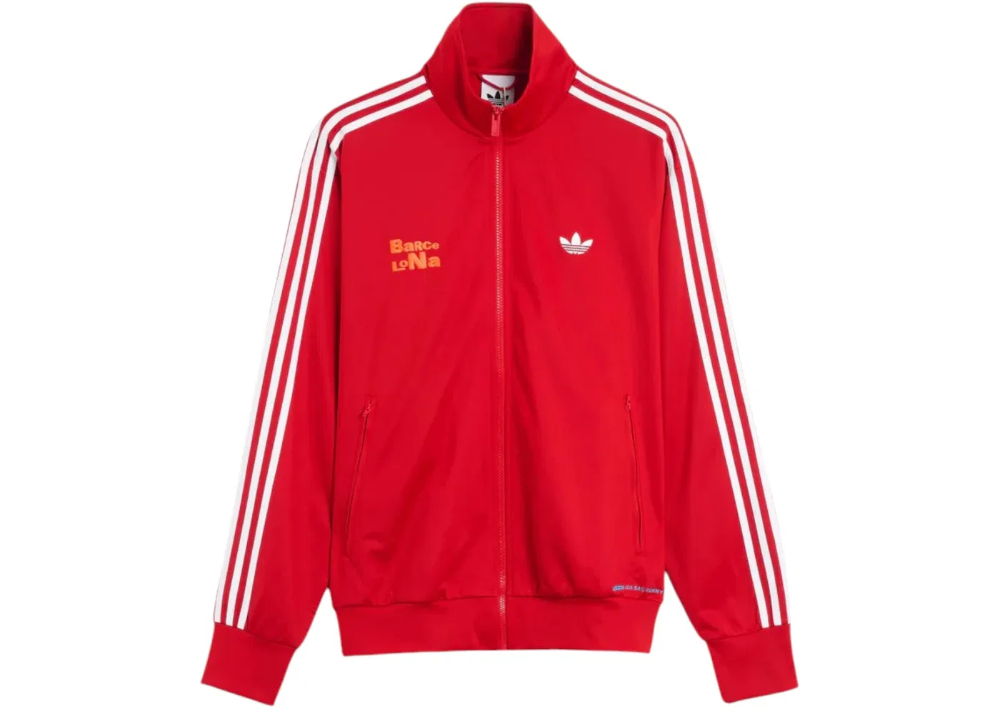 Унисекс-куртка с принтом Bad Bunny DtMF Tour Barcelona Firebird Track Jacket Adidas, Better Scarlet — фото 2