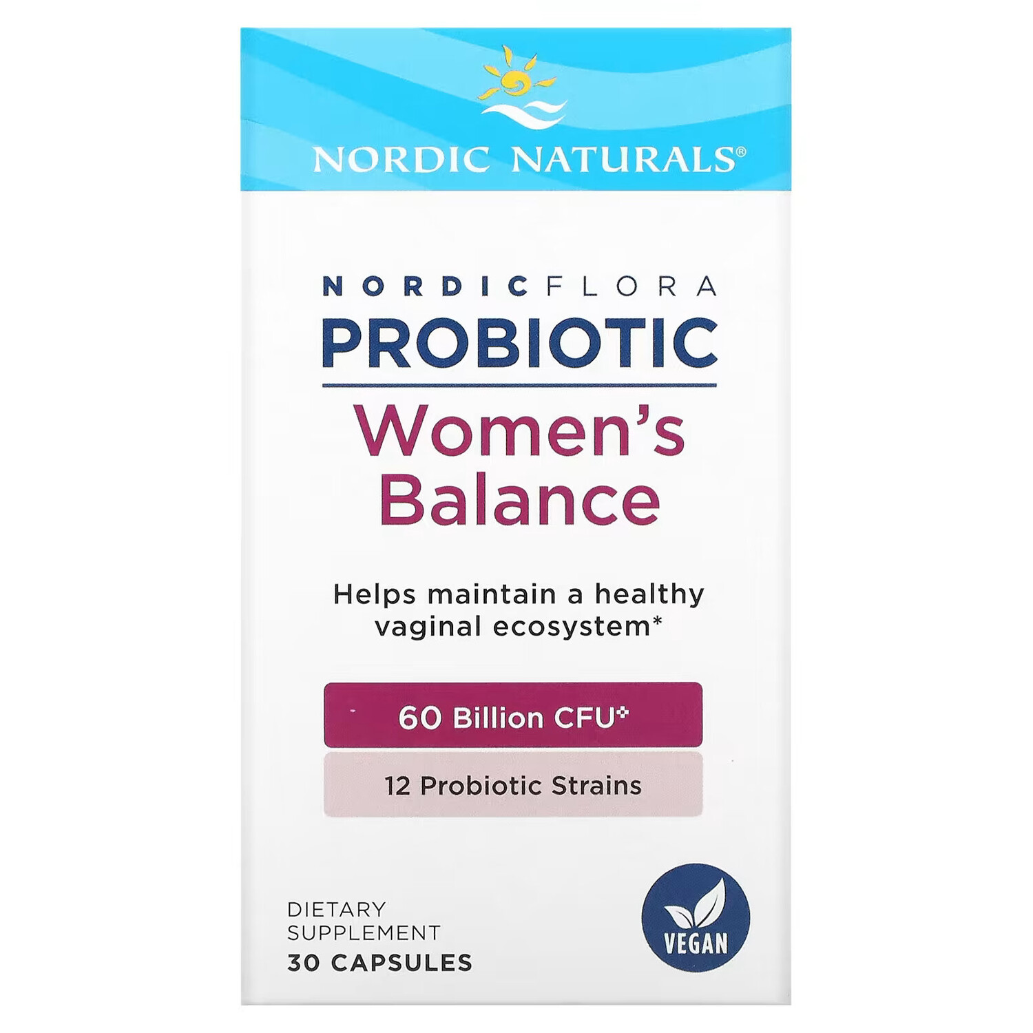 

Nordic Naturals, Nordic Flora, пробиотик для женщин, 60 млрд КОЕ, 30 капсул